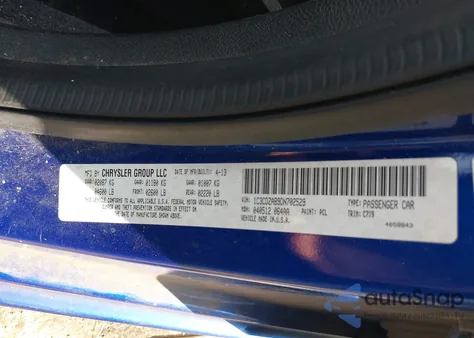 2013 Dodge Avenger Se из США, поврежденный, VIN 1C3CDZAB9DN702529